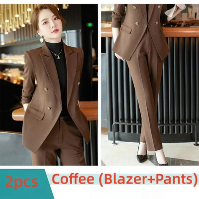 2023 Jesen Zima Luksuzno žensko odijelo Crno Crvena Kava Zeleni Formalni sako Odijela s hlačama Uredska dama Poslovni kompleti od 2 komada