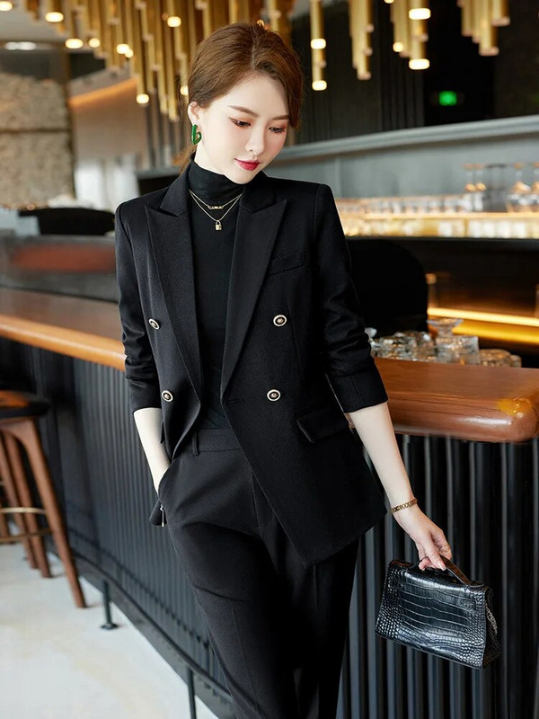 2023 Jesen Zima Luksuzno žensko odijelo Crno Crvena Kava Zeleni Formalni sako Odijela s hlačama Uredska dama Poslovni kompleti od 2 komada