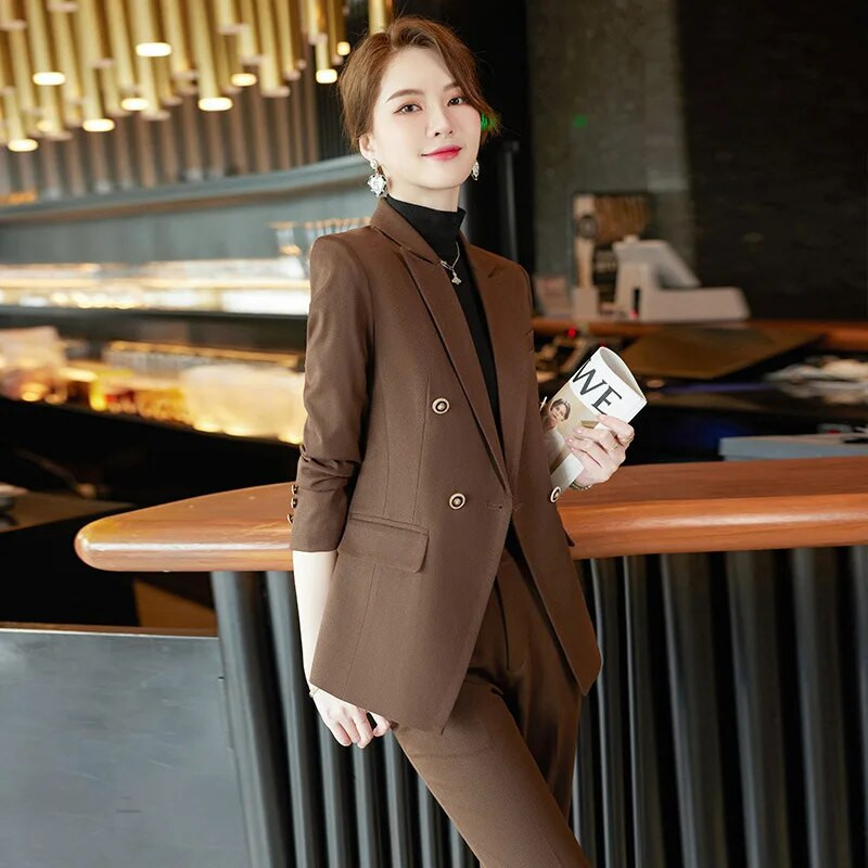 2023 Jesen Zima Luksuzno žensko odijelo Crno Crvena Kava Zeleni Formalni sako Odijela s hlačama Uredska dama Poslovni kompleti od 2 komada