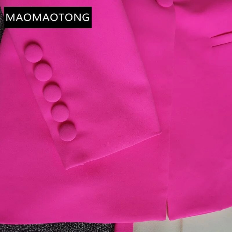 Bleizera bikšu uzvalks Divdaļīgs Biroja sieviešu sieviešu uzvalks Krāsu atbilstība Biznesa vienai pogai Paplašinātas bikses Blazerbikses Svinīgs uzvalks