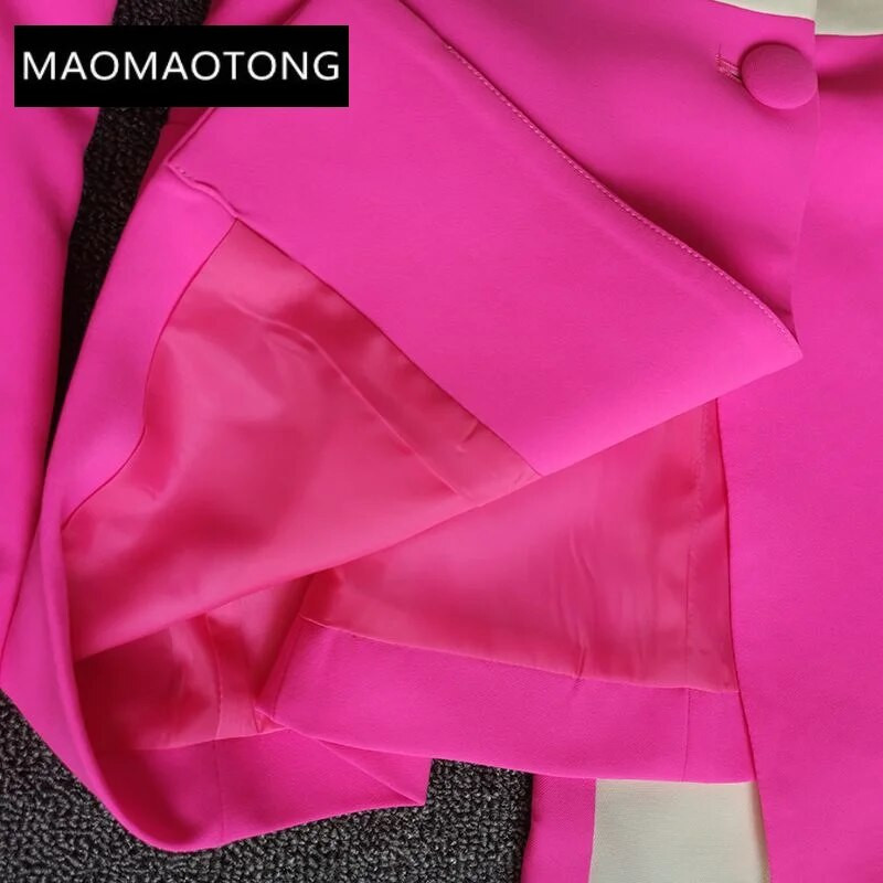 Bleizera bikšu uzvalks Divdaļīgs Biroja sieviešu sieviešu uzvalks Krāsu atbilstība Biznesa vienai pogai Paplašinātas bikses Blazerbikses Svinīgs uzvalks