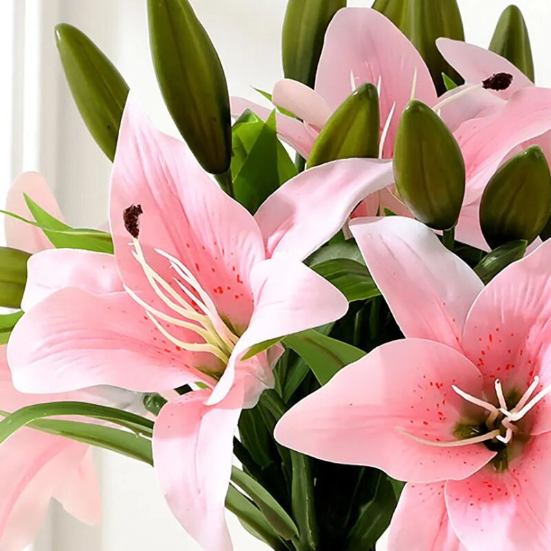 Buket umjetnog cvijeta ljiljana od 41 cm za vjenčanje Dom Hotel Restoran Ured Vanjski vrtni ukras