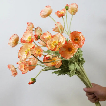 Висококачествени красиви изкуствени макови копринени цветя Фалшиво цвете за домашен сватбен салон Парти Луксозна декорация Безплатна доставка