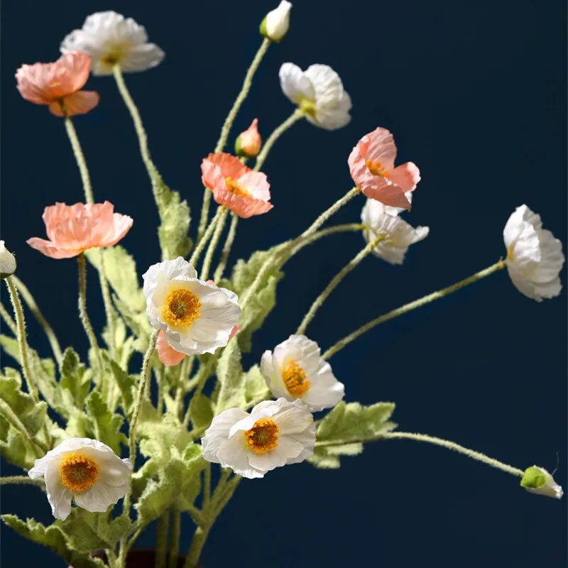 Visokokvalitetni prekrasni umjetni svileni cvjetovi maka Lažni cvijet za kućne svadbene salone Luksuzna dekoracija Besplatna dostava