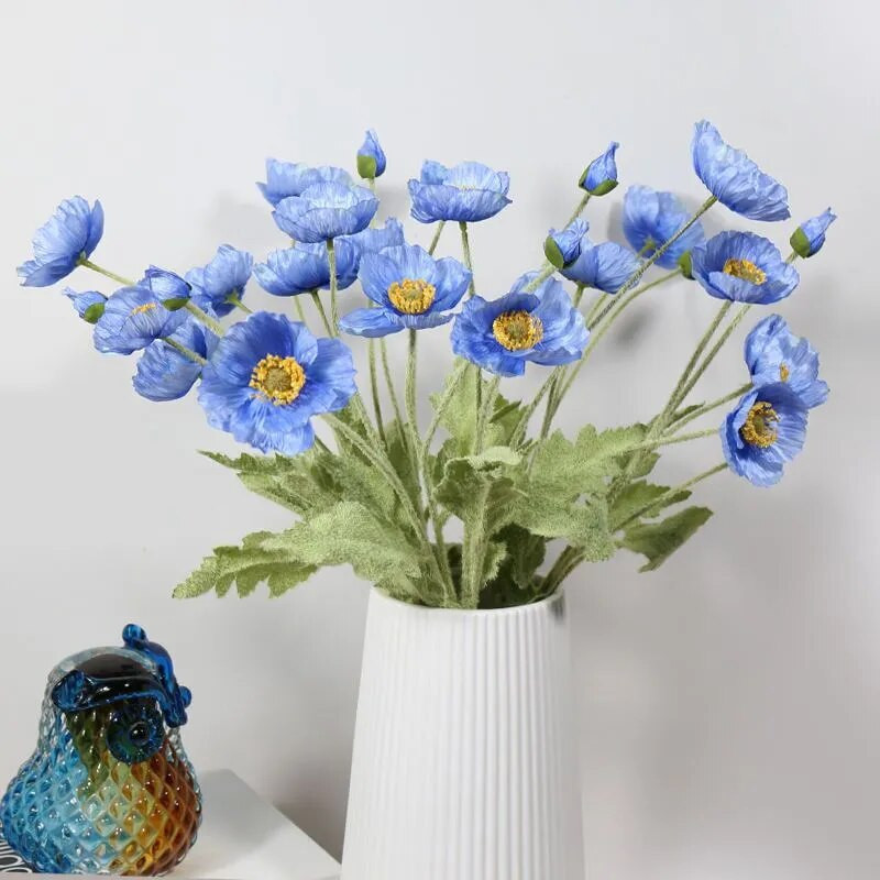 Visokokvalitetni prekrasni umjetni svileni cvjetovi maka Lažni cvijet za kućne svadbene salone Luksuzna dekoracija Besplatna dostava