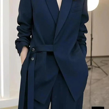 Γυναικείο ανοιξιάτικο φθινόπωρο Νέο casual κοστούμι ασορτί σακάκι Κορεάτικο κομψό φαρδύ μπλέιζερ Παντελόνι με φαρδύ πόδι δύο τεμάχια γυναικεία ρούχα