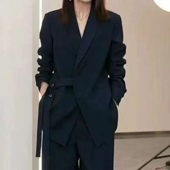 Γυναικείο ανοιξιάτικο φθινόπωρο Νέο casual κοστούμι ασορτί σακάκι Κορεάτικο κομψό φαρδύ μπλέιζερ Παντελόνι με φαρδύ πόδι δύο τεμάχια γυναικεία ρούχα