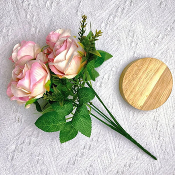 Τεχνητά λουλούδια Silks Rose Υψηλής ποιότητας Λευκό Μπουκέτο Ροζ Λουλούδια για Φεστιβάλ Γάμου DIY Δώρο 6 Big Heads Διακόσμηση σπιτιού