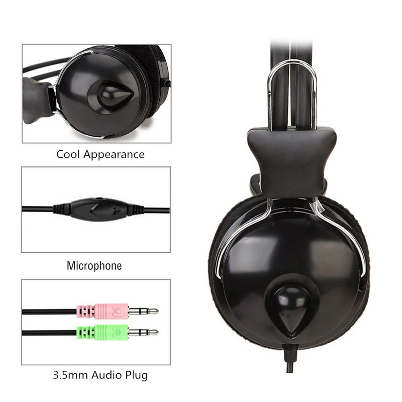 3,5 mm žičane slušalice Bas HiFi Glazbene Stereo slušalice PC Gaming slušalice s mikrofonom za PS4 Xbox One Prijenosno računalo