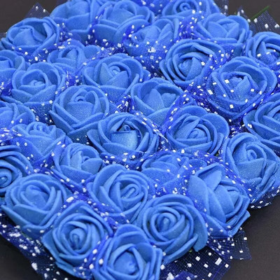 144gab 2cm Mini PE rozes galva mākslīgā zīda ziedi kāzu līgavas pušķu dekors DIY dzimšanas dienas dāvanu vainags putu viltus dzijas zieds