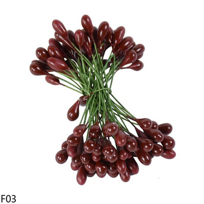 50db Mesterséges Bogyók Arany Ezüst Cseresznye Porzó Mini Hamis virágok Barkács koszorú Esküvői parti dekorációs kellékek