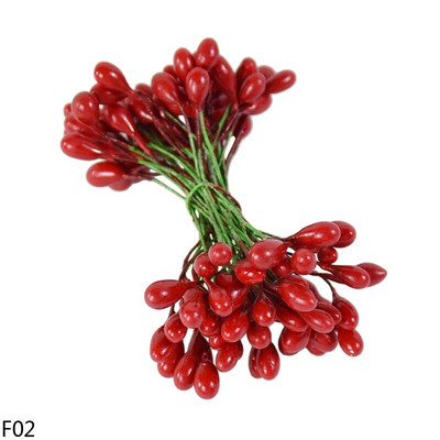 50db Mesterséges Bogyók Arany Ezüst Cseresznye Porzó Mini Hamis virágok Barkács koszorú Esküvői parti dekorációs kellékek