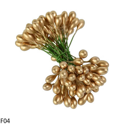 50db Mesterséges Bogyók Arany Ezüst Cseresznye Porzó Mini Hamis virágok Barkács koszorú Esküvői parti dekorációs kellékek