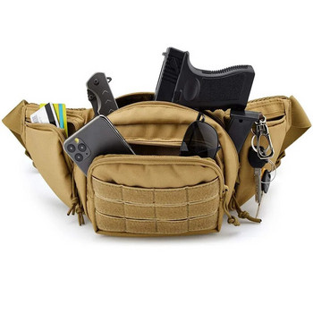 Tactical Gun Waist Holster Molle Pouch Waist Bag Πολυλειτουργικό Πακέτο εργαλείων αναρρίχησης εξωτερικού χώρου πεζοπορίας Πακέτο στρατιωτικής τσάντα μέσης