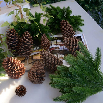 1Πακέτο Χριστουγεννιάτικα ψεύτικα φυτά Κλαδιά πεύκου για στολίδια στεφάνι χριστουγεννιάτικων δέντρων Χριστουγεννιάτικα στολίδια Παιδικά δώρο
