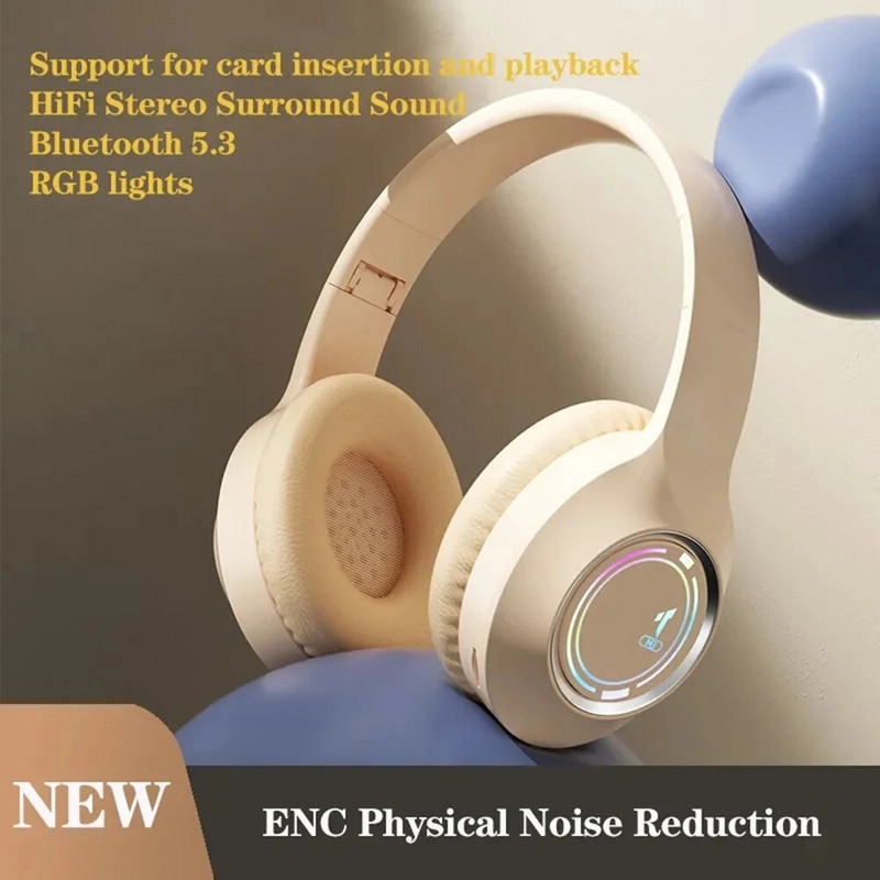 „Bluetooth“ belaidės ausinės per ausis Stereo garso ausinės, sulankstomos žaidimų ausinės nešiojamam kompiuteriui, mobiliajam telefonui, planšetiniam kompiuteriui