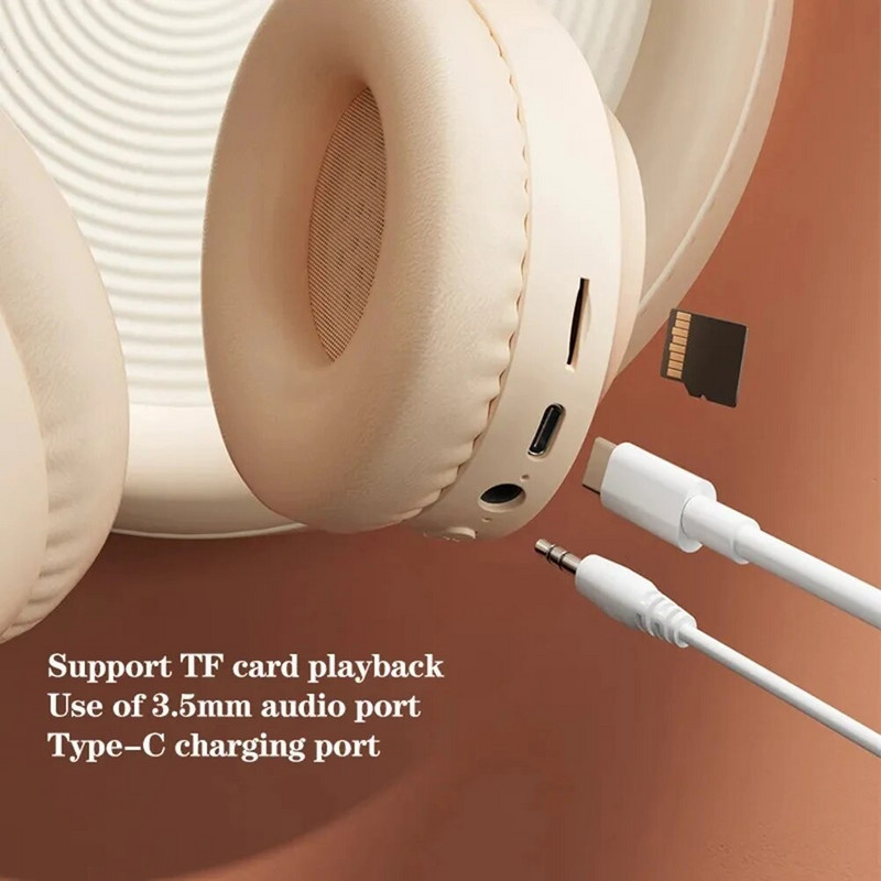 „Bluetooth“ belaidės ausinės per ausis Stereo garso ausinės, sulankstomos žaidimų ausinės nešiojamam kompiuteriui, mobiliajam telefonui, planšetiniam kompiuteriui