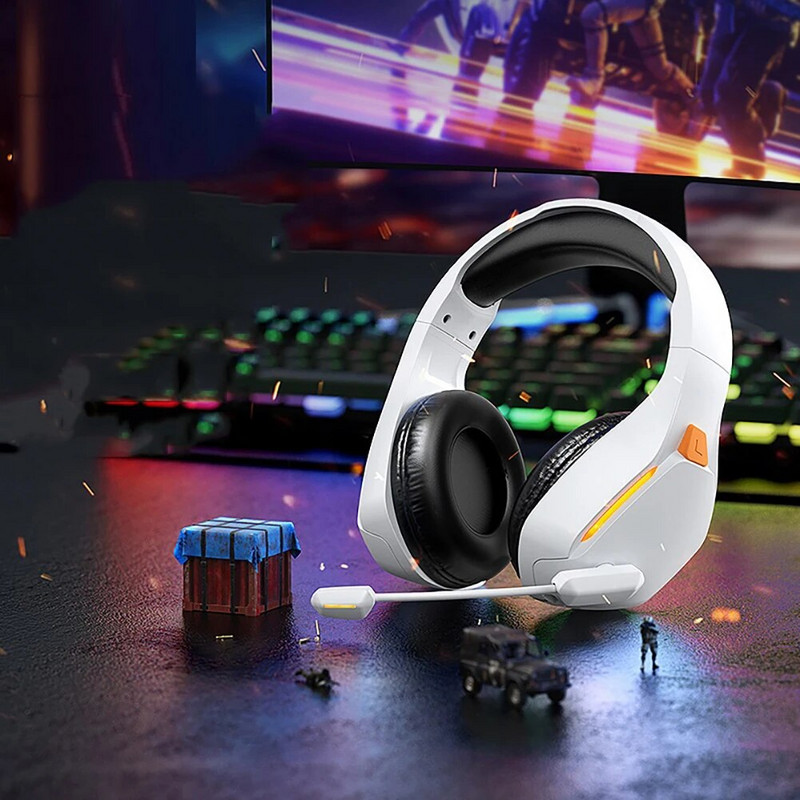 Jaunas bezvadu austiņas spēļu austiņu trokšņu slāpēšanai ilgāka atskaņošanas laika austiņas ar mikrofonu mobilā tālruņa datora klēpjdatoram