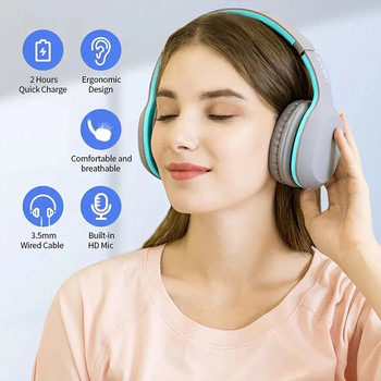 Ασύρματα ακουστικά A18 Over Ear Στερεοφωνικά ακουστικά Hi-Fi βαθιά μπάσα με μικρόφωνο για φορητό υπολογιστή Παιχνίδια για κινητά τηλέφωνα