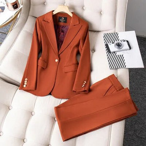 Elegantni ženski svečani kompleti hlača 2023. smeđe crne crvene kaki uredske ženske jakne + hlače 2-dijelni kompleti poslovne radne odjeće
