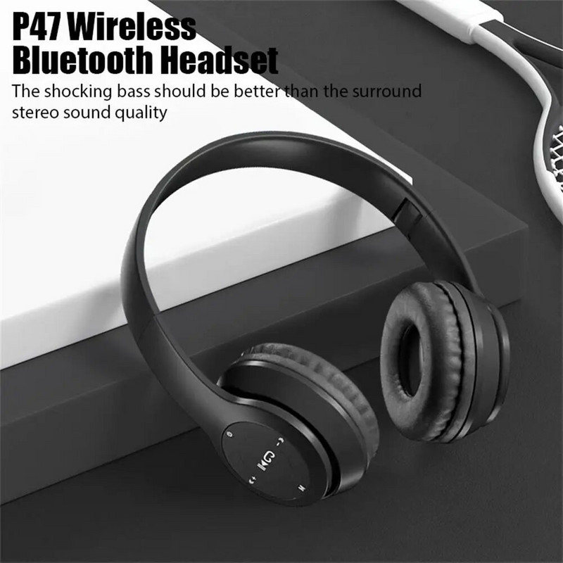 P47 bežične Bluetooth slušalice s duljom reprodukcijom, USB punjenje na uhu 3D stereo slušalice za igrice za pametni telefon, prijenosno računalo