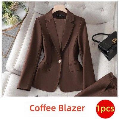 Elegantni ženski set od 2 dijela, crveni kaki, crni, plavi sako i hlače, uredska dama, novo u odgovarajućim grupama odijela za jesen-zimu 2023.