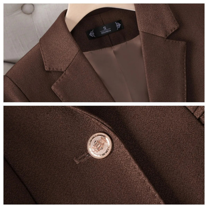 Elegantni ženski set od 2 dijela, crveni kaki, crni, plavi sako i hlače, uredska dama, novo u odgovarajućim grupama odijela za jesen-zimu 2023.