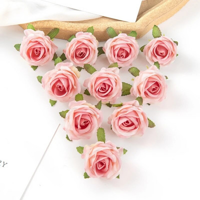 10PCS Umjetno cvijeće Diy Kutija za slatkiše Kućni dekor Božićni ukrasni vijenci Vjenčane zabave Vrtne ruže Luk Svila Nevjesta Zapešće