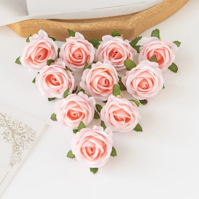 10PCS Umjetno cvijeće Diy Kutija za slatkiše Kućni dekor Božićni ukrasni vijenci Vjenčane zabave Vrtne ruže Luk Svila Nevjesta Zapešće