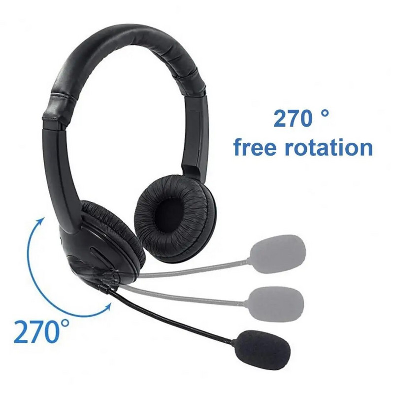 Vadu austiņas Noderīgas trokšņu samazināšanas skaļuma regulējamas universālas vadu austiņas ar mikrofona datora piederumiem