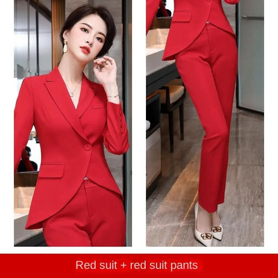 2023. aasta uus naiste ülikonna bleiser ja püksid, 2 osa, elegantsed luksuslikud kontorirõivaste pükstekomplektid, tipptasemel moekomplektid.