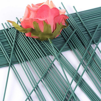 Διακόσμηση βάζου με τεχνητά λουλούδια Συρμάτινο συρμάτινο κεντήματα από μίσχο, φυτικά αξεσουάρ τοίχου για προμήθειες χειροτεχνίας DIY Πλαστικός ράβδος τριαντάφυλλου