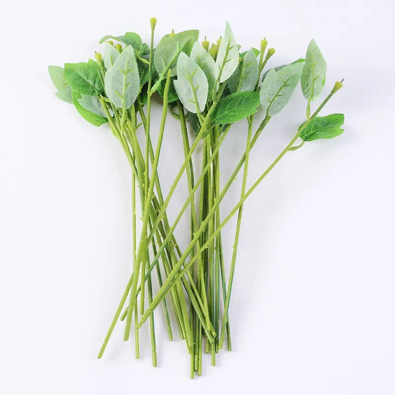 Művirág váza dekor szár vas kézimunka drót növény fali kiegészítők barkácsolás kézműves kellékekhez műanyag rózsabot rúd