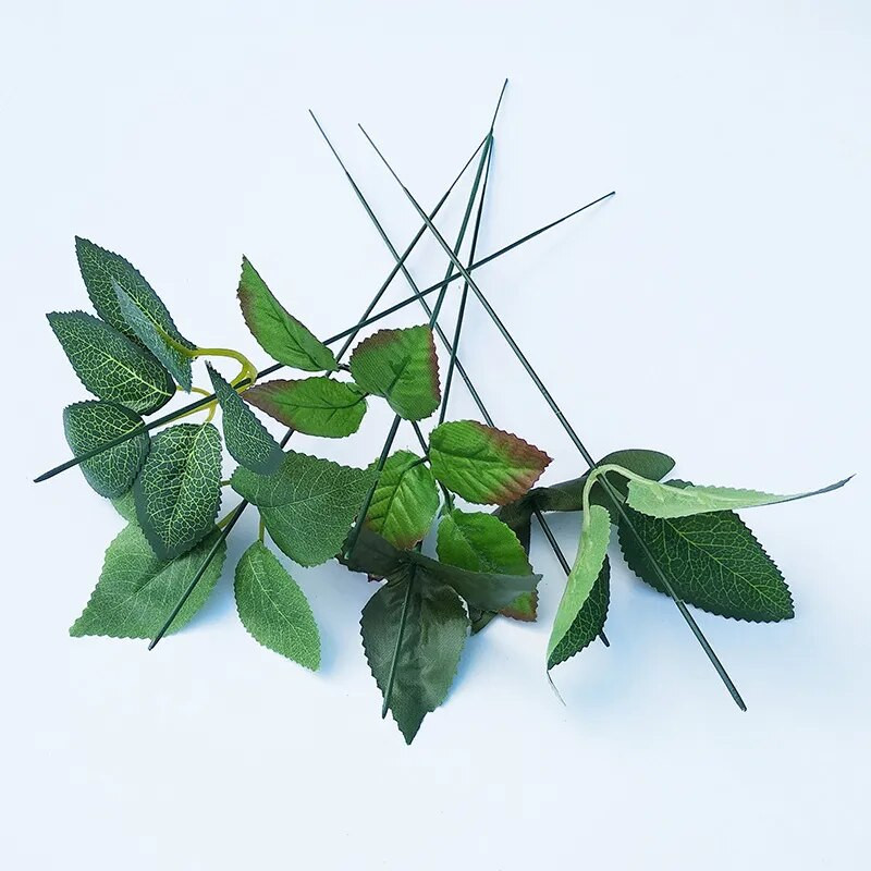 Művirág váza dekor szár vas kézimunka drót növény fali kiegészítők barkácsolás kézműves kellékekhez műanyag rózsabot rúd