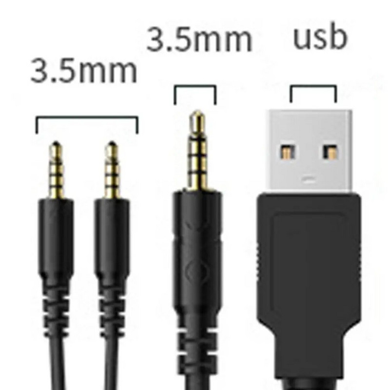 Žičane LED slušalice za igranje s mikrofonom Gamerske slušalice za surround zvuk s mikrofonom za PC Računalo Prijenosno računalo PS5 XBox Switch