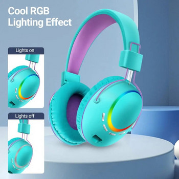 Άνετο φως αναπνοής RGB συμβατό με Bluetooth 5.1 Ακουστικά παιχνιδιού για υπολογιστή