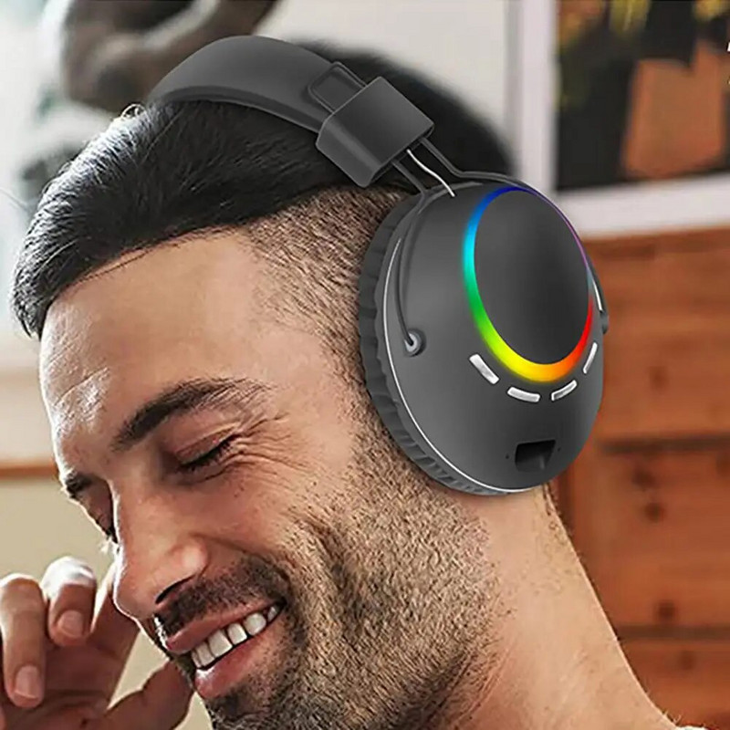 Udobne RGB Breathing Light kompatibilne Bluetooth 5.1 slušalice za igranje za računalo