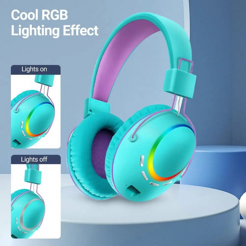 Udobne RGB Breathing Light kompatibilne Bluetooth 5.1 slušalice za igranje za računalo