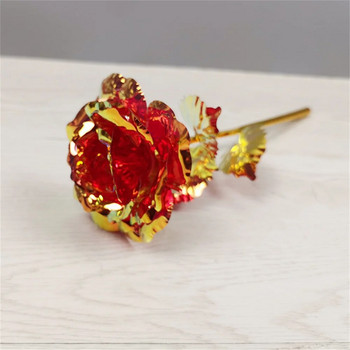 1 τεμ. Αλουμινόχαρτο τεχνητού λουλουδιού Τριαντάφυλλο Δώρα για την Ημέρα του Αγίου Βαλεντίνου 24 καρατίων επίχρυσο τριαντάφυλλο διαρκεί για πάντα Love Flower For Wife