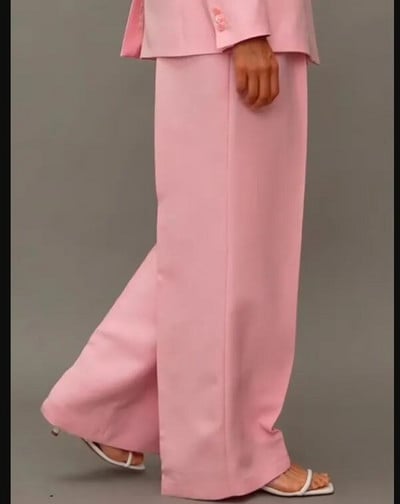 Ležerno dvodijelno odijelo sa jaknom i hlačama dugih rukava Žensko ružičasto odijelo Vruće ružičasto sa svijetlim grudima Poslovna svečana koktel zabava