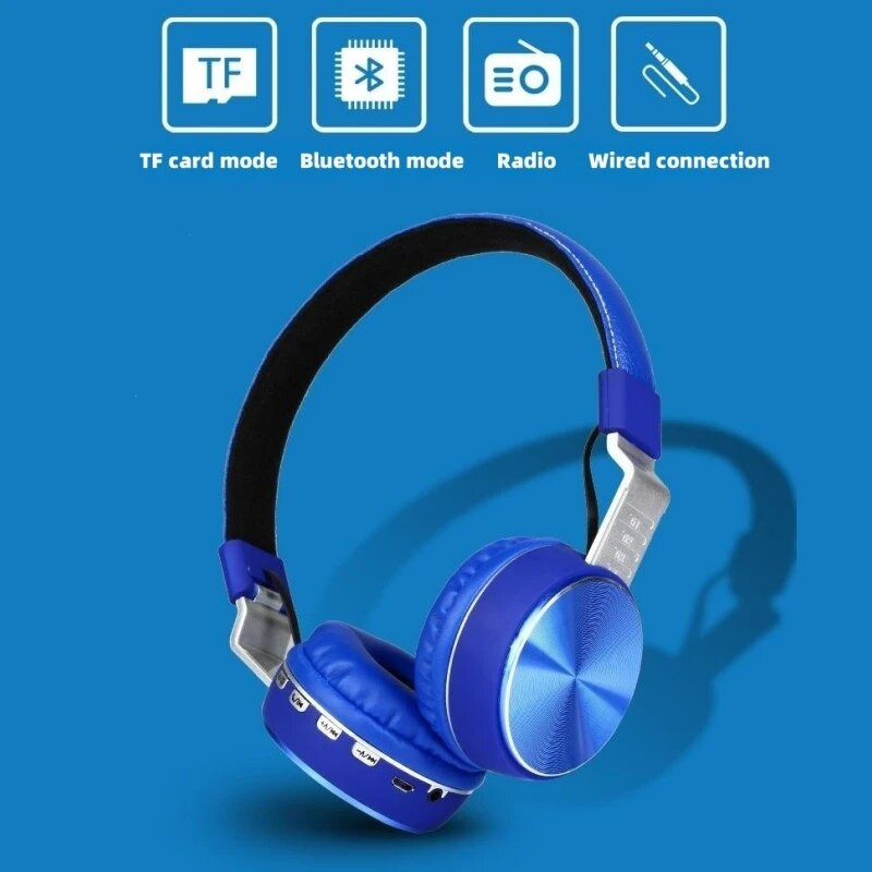 Fejhallgató Fejhallgató Vezeték nélküli Bluetooth összecsukható bőr fém dugós kártya Hívás Mobiltelefon Számítógép Univerzális Headset