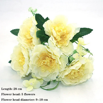 Κίτρινη ποικιλία φθινοπωρινό ψεύτικο τσάι τριαντάφυλλο παιωνία μεταξωτό λουλούδι φθινοπώρου ζέρμπερα μαργαρίτα ψεύτικο λουλούδι πλαστικό DIY αξεσουάρ σπιτιού γάμου