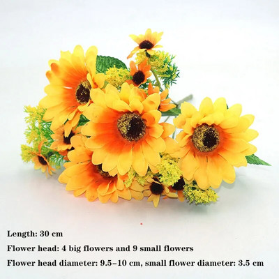 Geltona veislė rudens netikra arbata rožė bijūnas šilkinė gėlė rudens gerbera ramunė netikra gėlė plastikinė "pasidaryk pats" vestuvių namų aksesuarai