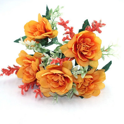 Geltona veislė rudens netikra arbata rožė bijūnas šilkinė gėlė rudens gerbera ramunė netikra gėlė plastikinė "pasidaryk pats" vestuvių namų aksesuarai