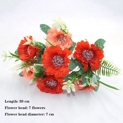 Geltona veislė rudens netikra arbata rožė bijūnas šilkinė gėlė rudens gerbera ramunė netikra gėlė plastikinė "pasidaryk pats" vestuvių namų aksesuarai