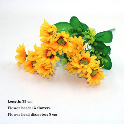 Geltona veislė rudens netikra arbata rožė bijūnas šilkinė gėlė rudens gerbera ramunė netikra gėlė plastikinė "pasidaryk pats" vestuvių namų aksesuarai