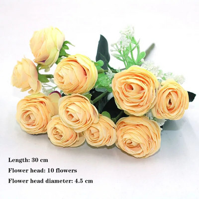 Geltona veislė rudens netikra arbata rožė bijūnas šilkinė gėlė rudens gerbera ramunė netikra gėlė plastikinė "pasidaryk pats" vestuvių namų aksesuarai