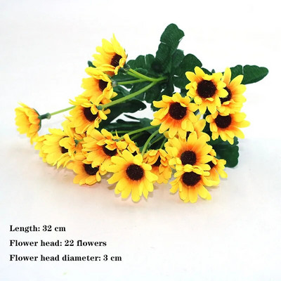 Geltona veislė rudens netikra arbata rožė bijūnas šilkinė gėlė rudens gerbera ramunė netikra gėlė plastikinė "pasidaryk pats" vestuvių namų aksesuarai