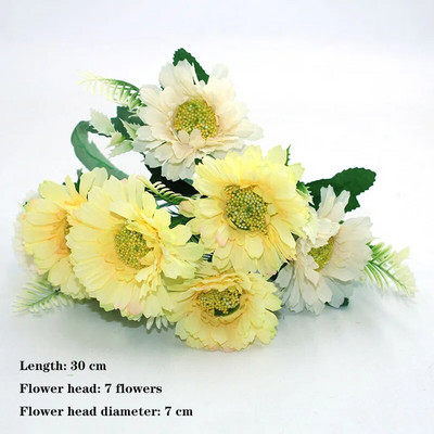 Geltona veislė rudens netikra arbata rožė bijūnas šilkinė gėlė rudens gerbera ramunė netikra gėlė plastikinė "pasidaryk pats" vestuvių namų aksesuarai