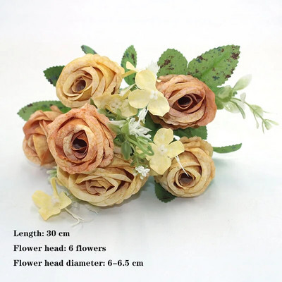 Geltona veislė rudens netikra arbata rožė bijūnas šilkinė gėlė rudens gerbera ramunė netikra gėlė plastikinė "pasidaryk pats" vestuvių namų aksesuarai